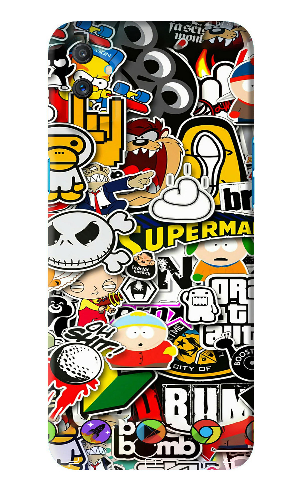 Sticker Bomb Realme C3 Back Skin Wrap