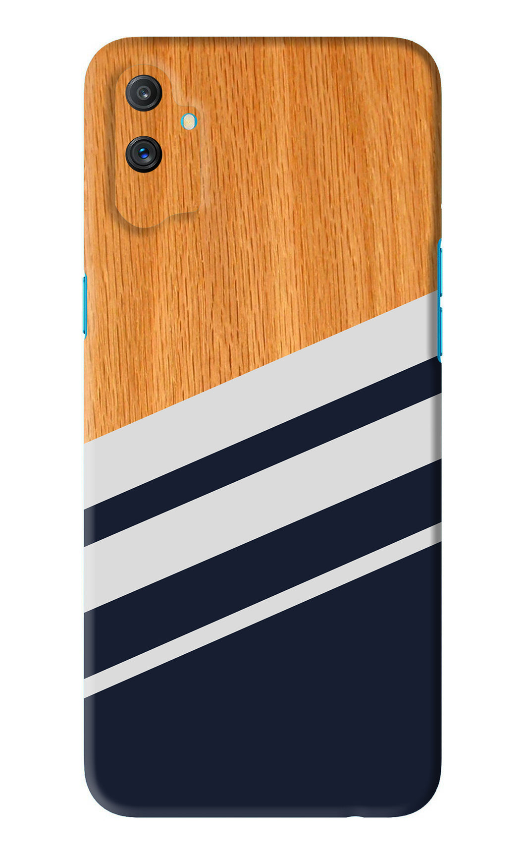 Black And White Wooden Realme C3 Back Skin Wrap