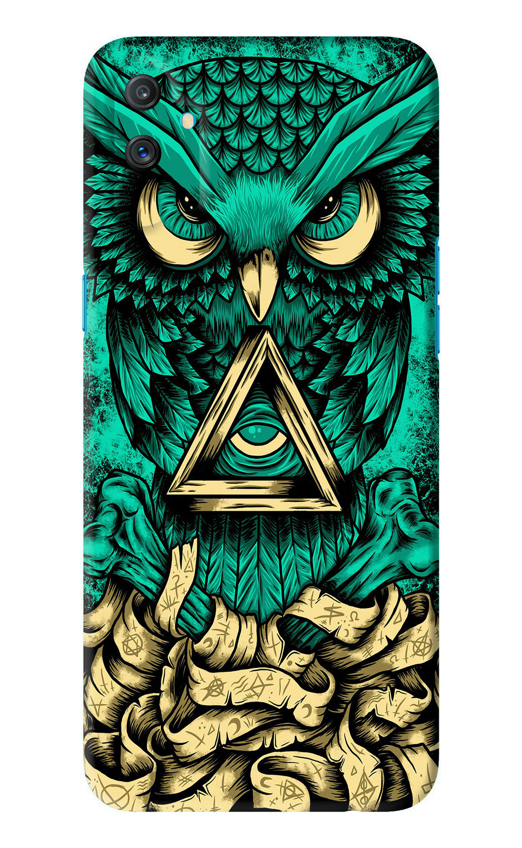 Green Owl Realme C3 Back Skin Wrap