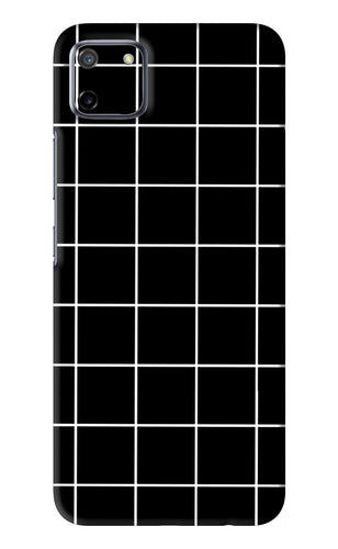 White Grid Realme C11 Back Skin Wrap