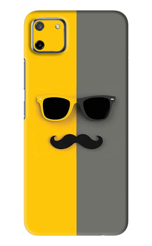 Sunglasses with Mustache Realme C11 Back Skin Wrap