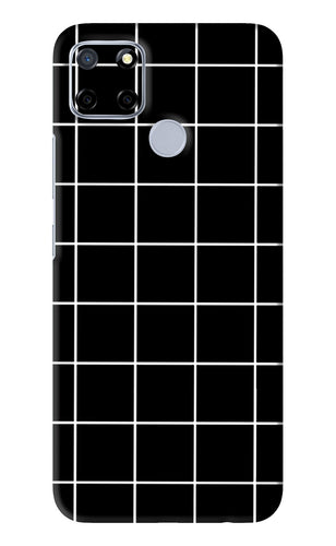 White Grid Realme C12 Back Skin Wrap