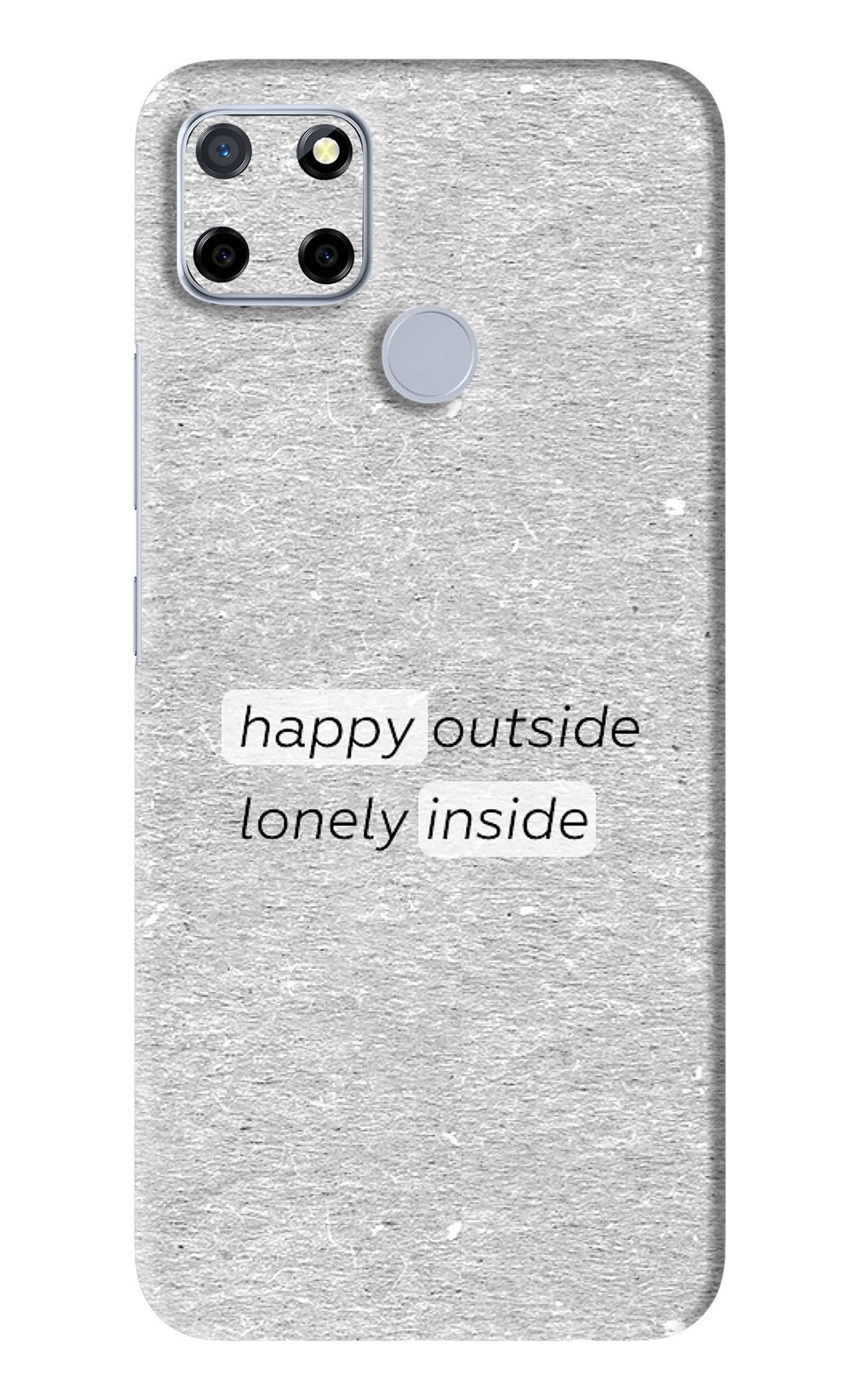 Happy Outside Lonely Inside Realme C12 Back Skin Wrap