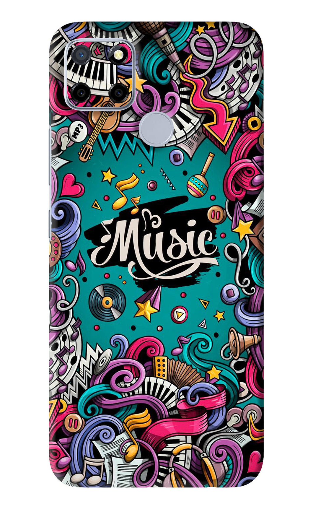 Music Graffiti Realme C12 Back Skin Wrap