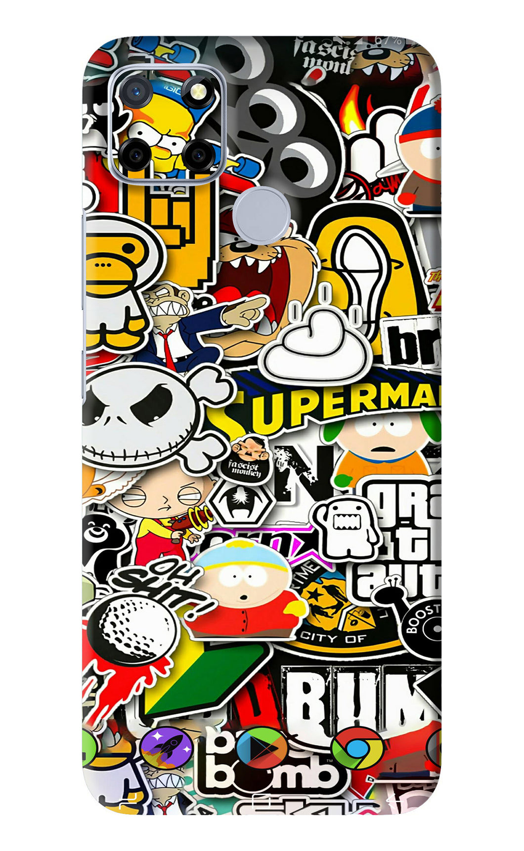 Sticker Bomb Realme C12 Back Skin Wrap