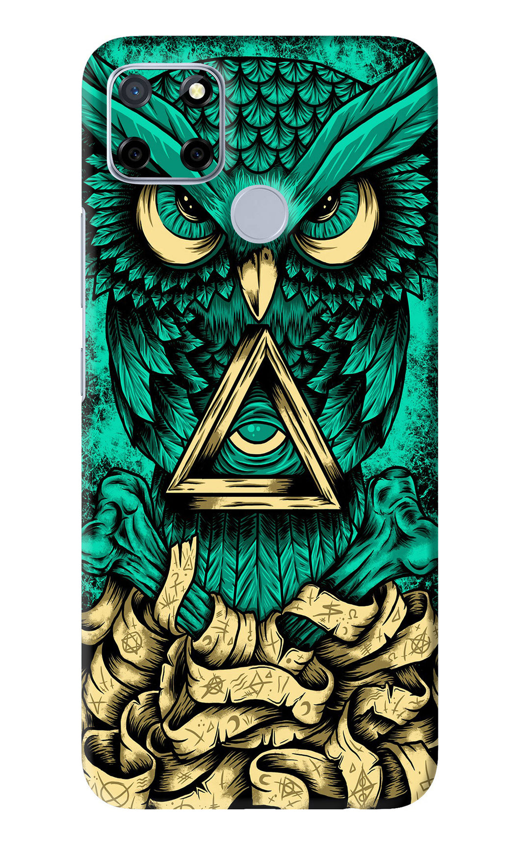 Green Owl Realme C12 Back Skin Wrap