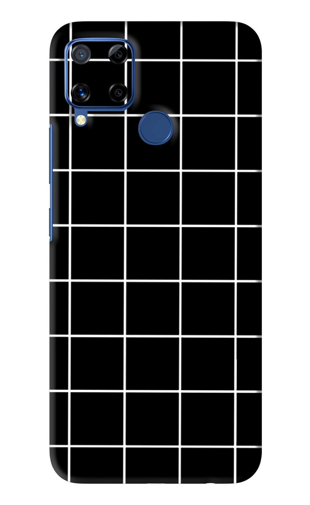 White Grid Realme C15 Back Skin Wrap