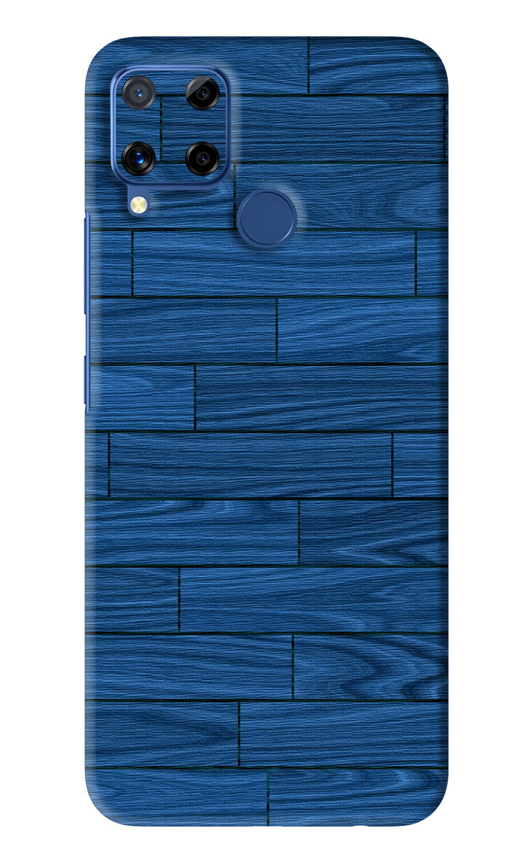 Blue Wooden Texture Realme C15 Back Skin Wrap
