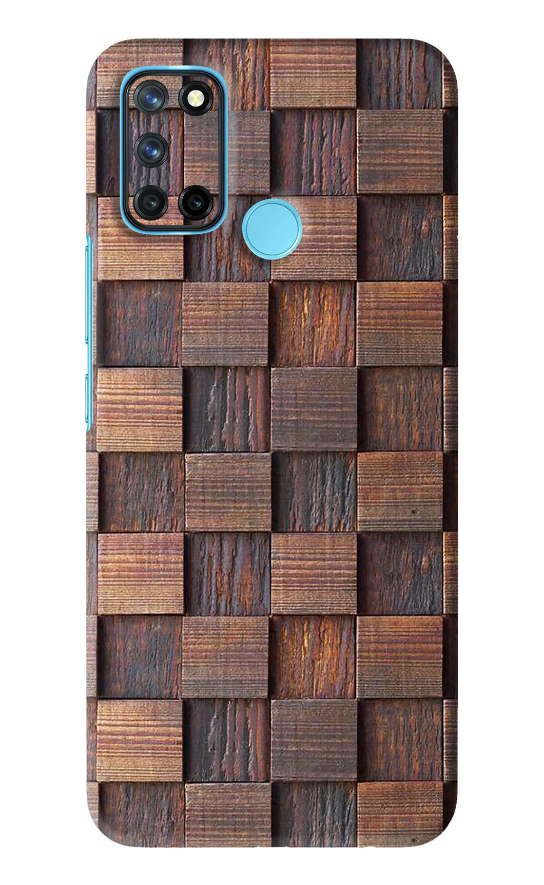 Wooden Cube Design Realme C17 Back Skin Wrap