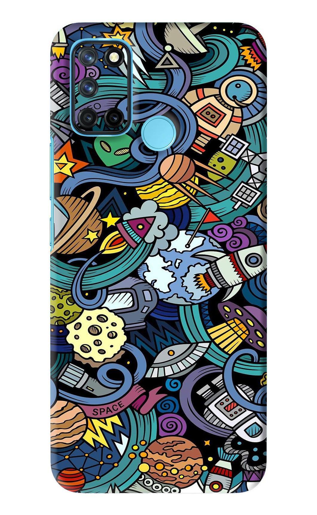 Space Abstract Realme C17 Back Skin Wrap