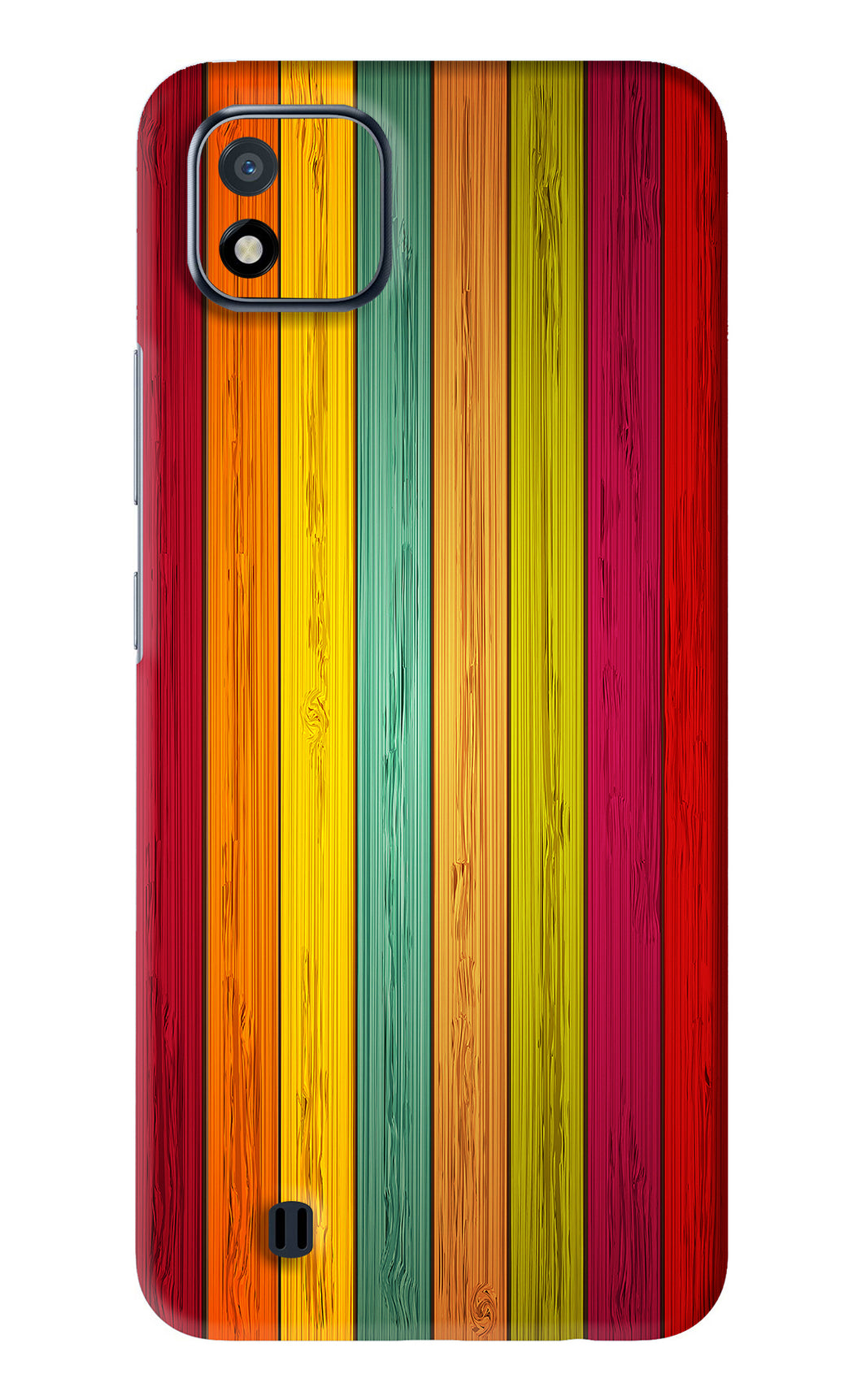 Multicolor Wooden Realme C20 Back Skin Wrap