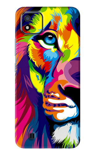 Lion Half Face Realme C20 Back Skin Wrap