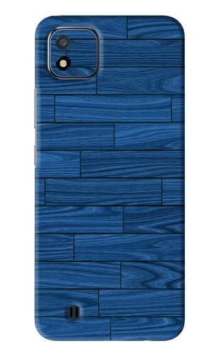 Blue Wooden Texture Realme C20 Back Skin Wrap