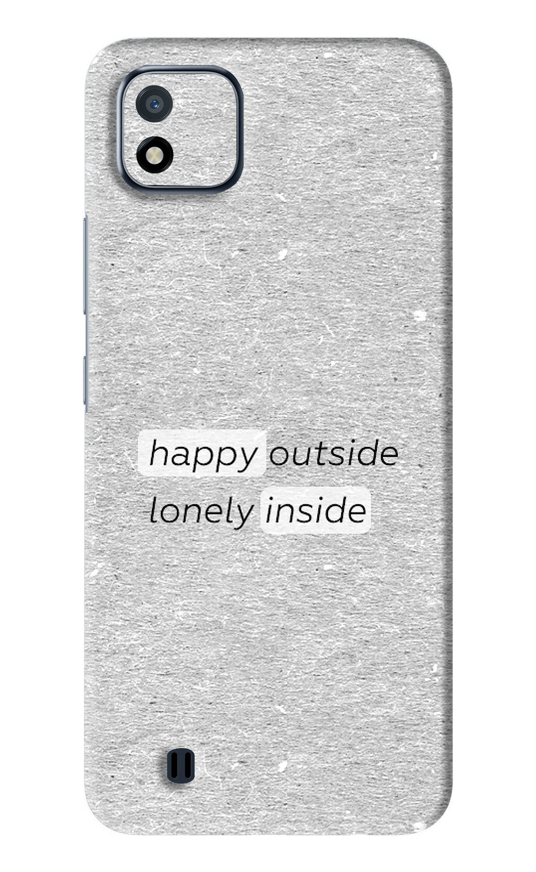 Happy Outside Lonely Inside Realme C20 Back Skin Wrap