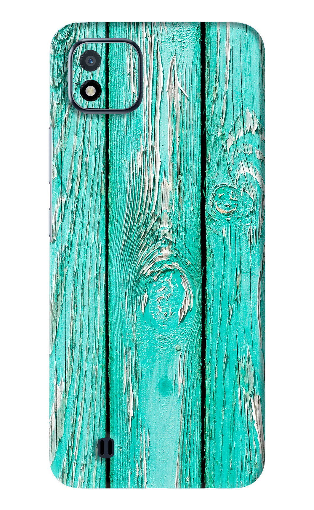 Blue Wood Realme C20 Back Skin Wrap