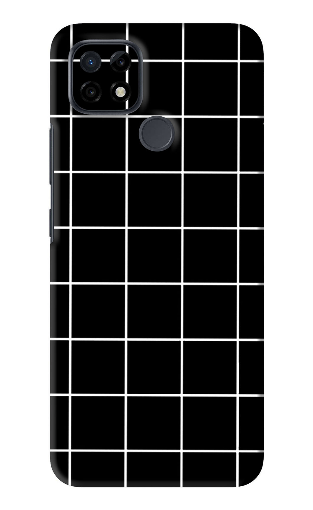 White Grid Realme C21 Back Skin Wrap