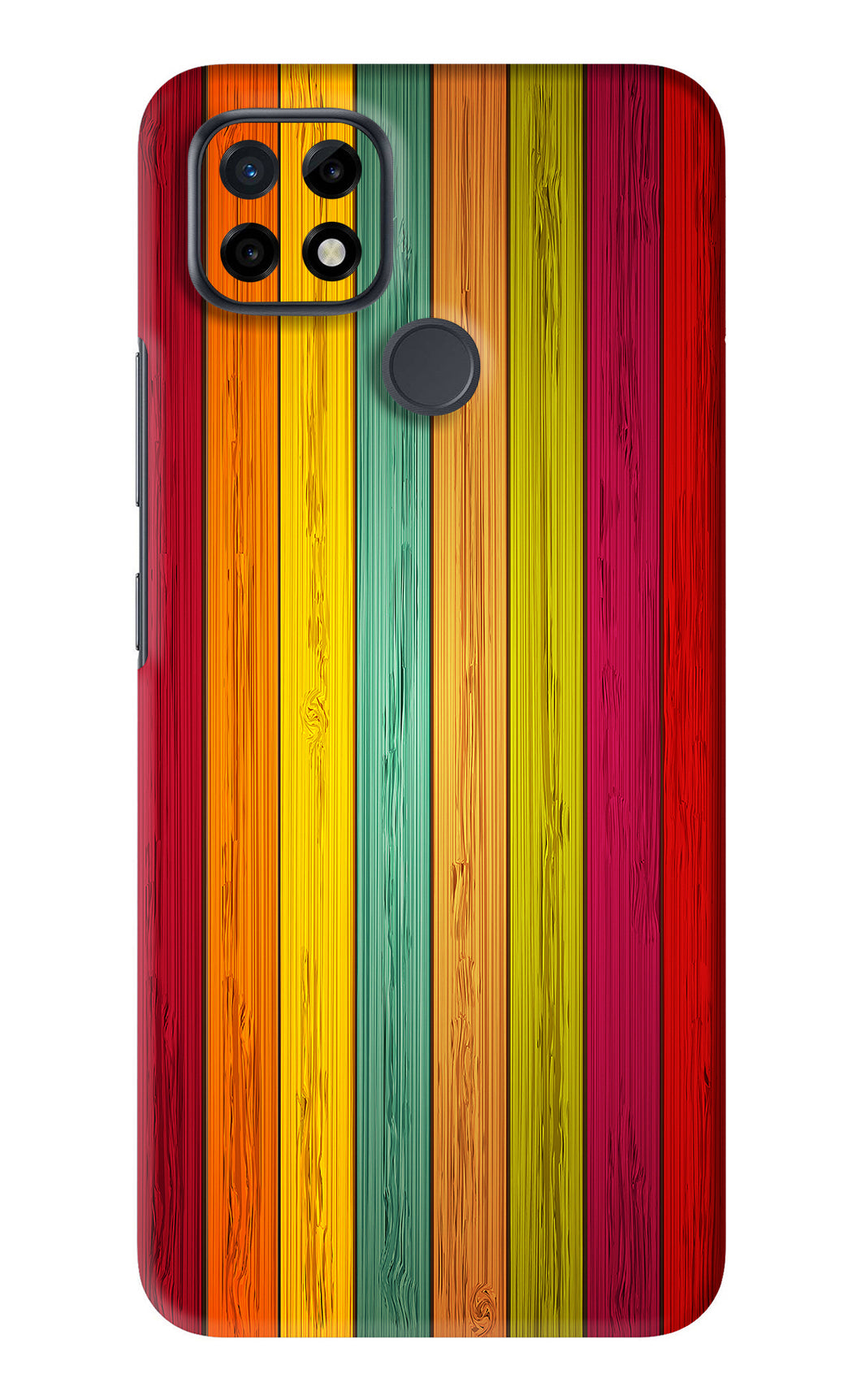 Multicolor Wooden Realme C21 Back Skin Wrap