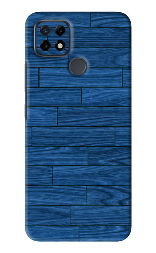 Blue Wooden Texture Realme C21 Back Skin Wrap