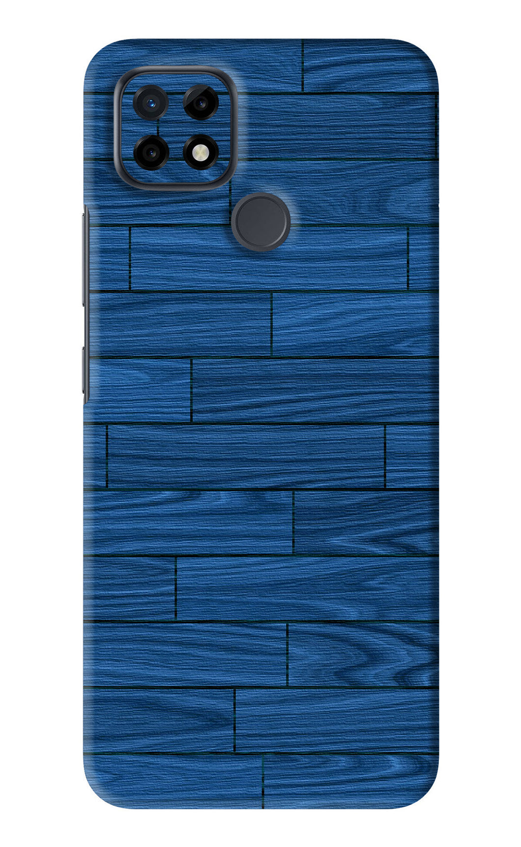 Blue Wooden Texture Realme C21 Back Skin Wrap