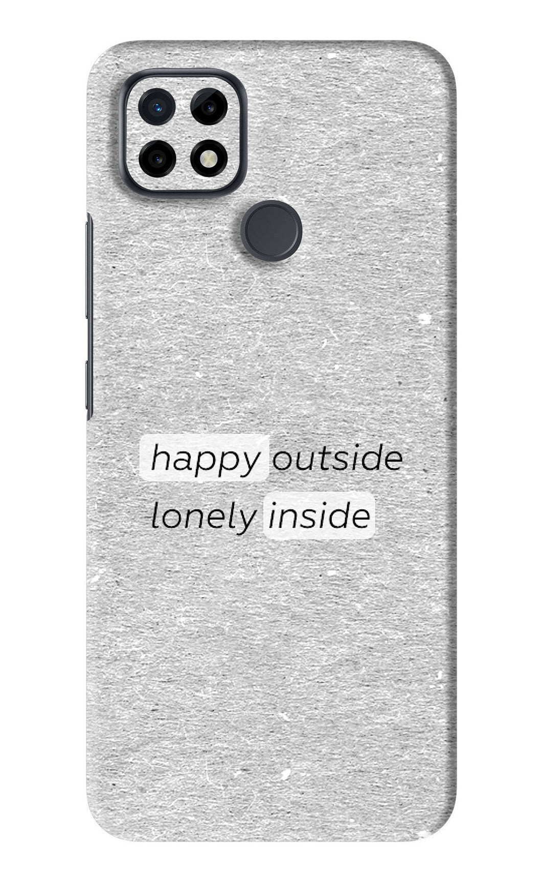 Happy Outside Lonely Inside Realme C21 Back Skin Wrap