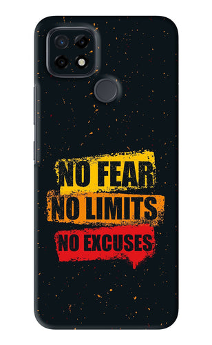 No Fear No Limits No Excuses Realme C21 Back Skin Wrap