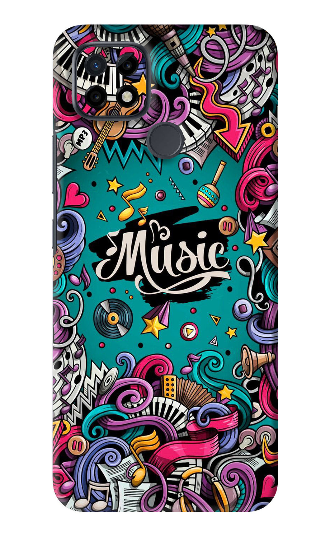 Music Graffiti Realme C21 Back Skin Wrap