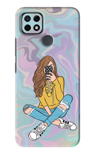 Selfie Girl Realme C21 Back Skin Wrap