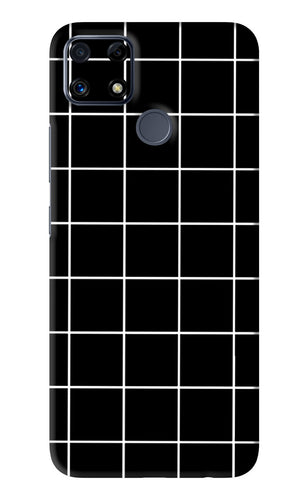 White Grid Realme C25 Back Skin Wrap