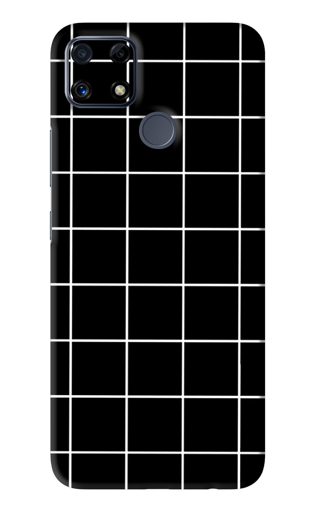 White Grid Realme C25 Back Skin Wrap