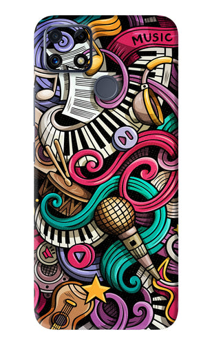 Music Abstract Realme C25 Back Skin Wrap