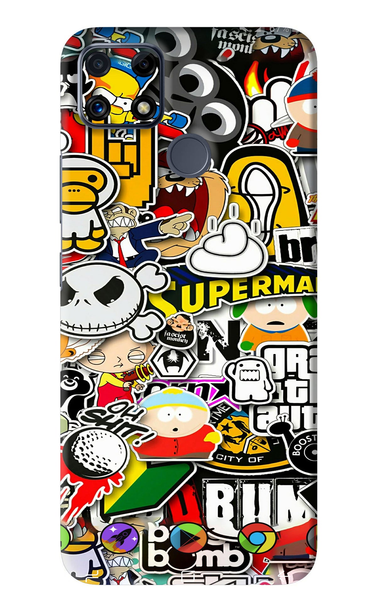 Sticker Bomb Realme C25 Back Skin Wrap Only – SkinLelo
