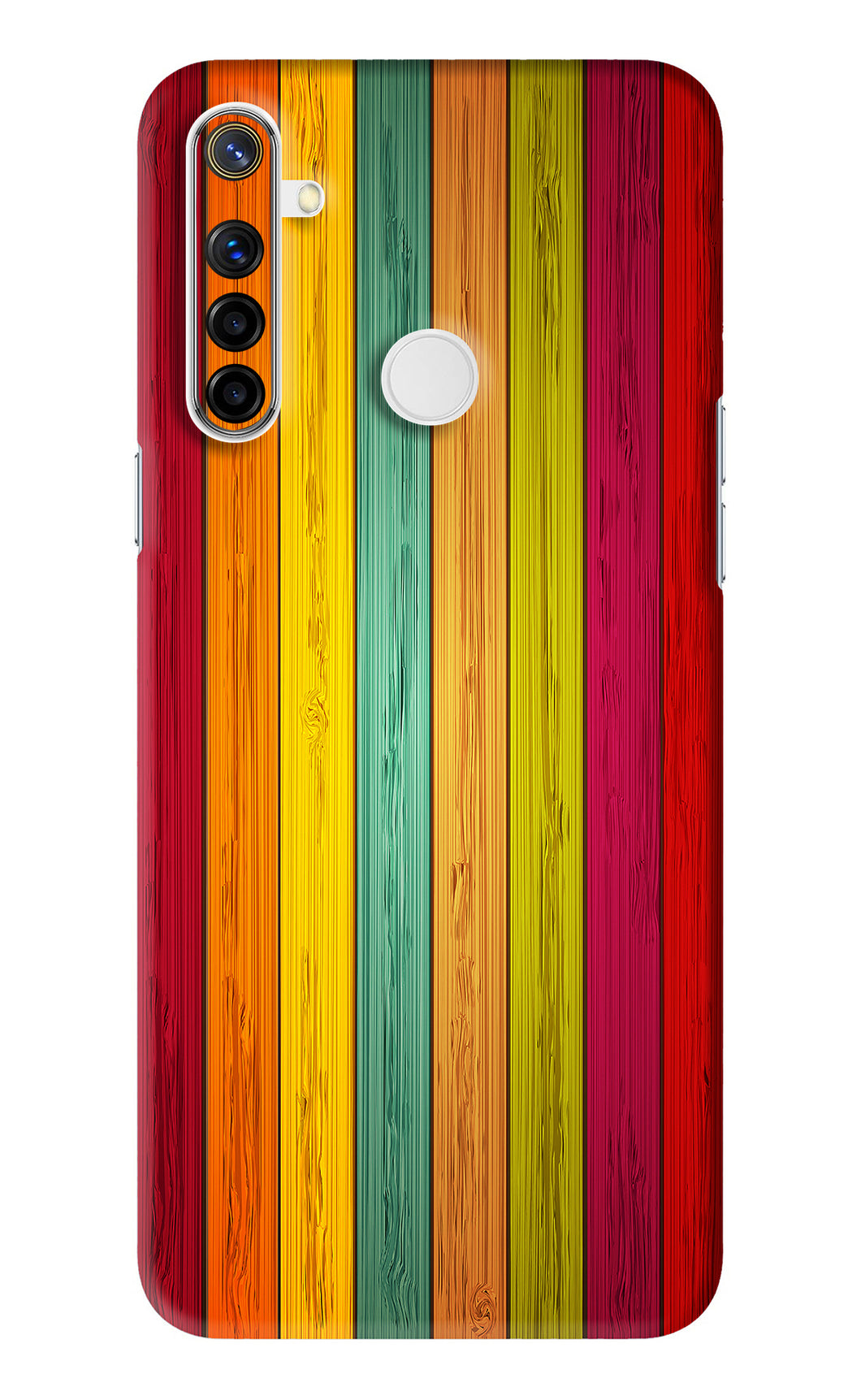 Multicolor Wooden Realme Narzo 10 Back Skin Wrap