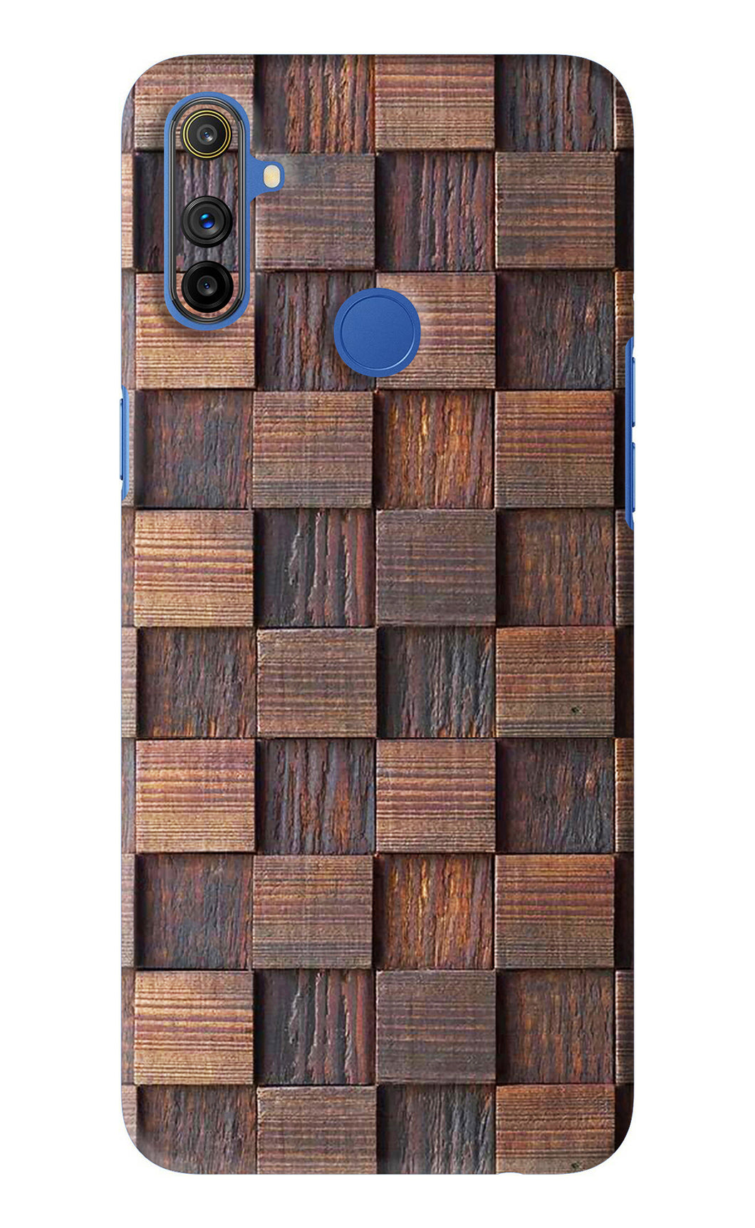 Wooden Cube Design Realme Narzo 10A Back Skin Wrap