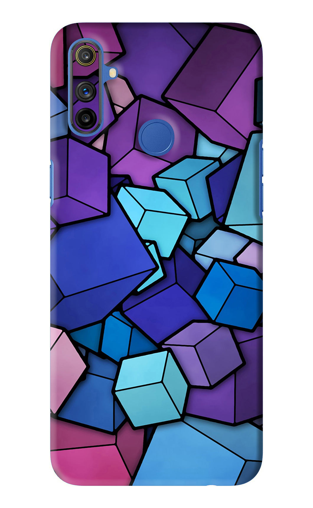 Cubic Abstract Realme Narzo 10A Back Skin Wrap