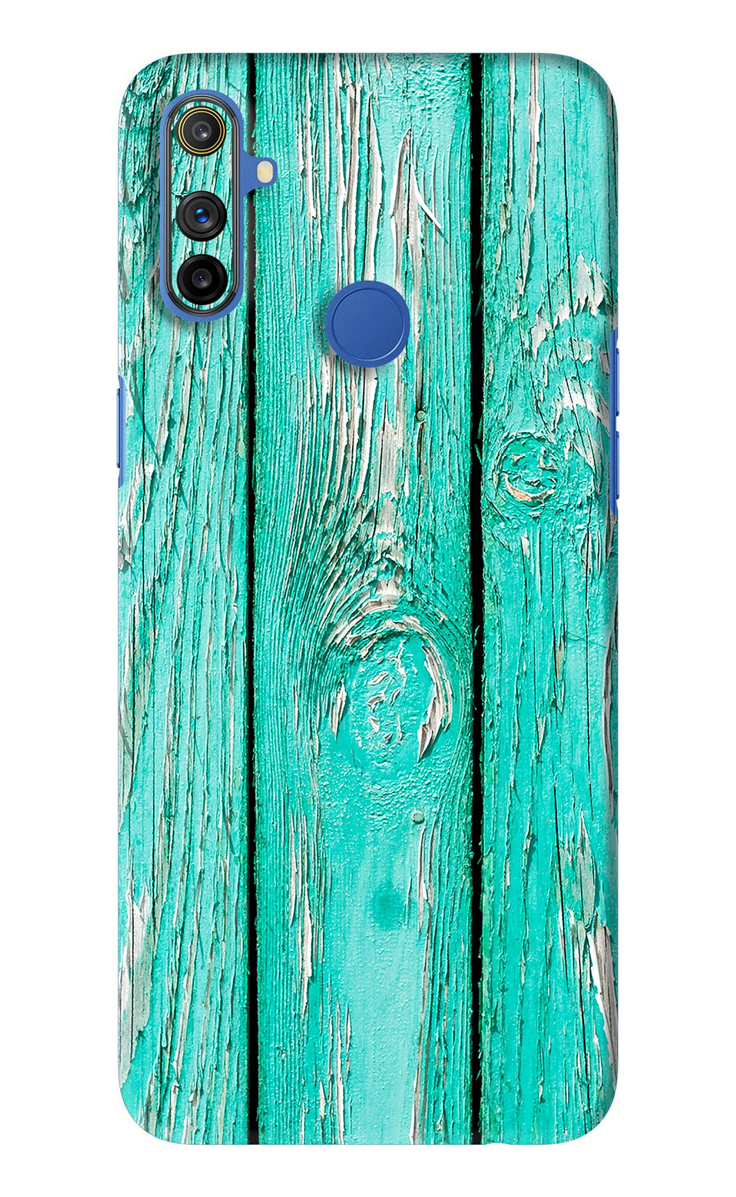 Blue Wood Realme Narzo 10A Back Skin Wrap