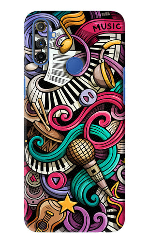 Music Abstract Realme Narzo 10A Back Skin Wrap