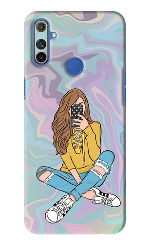 Selfie Girl Realme Narzo 10A Back Skin Wrap