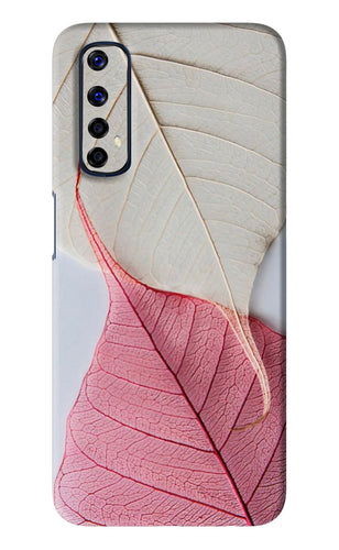 White Pink Leaf Realme Narzo 20 Pro Back Skin Wrap
