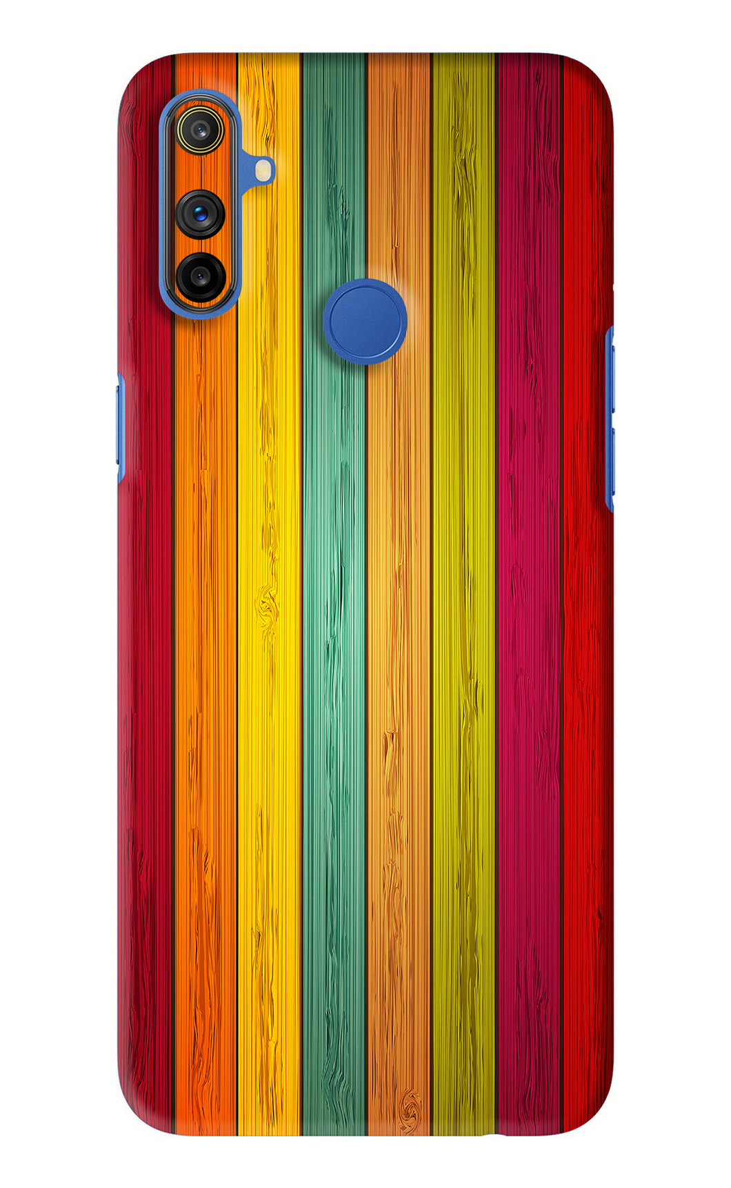 Multicolor Wooden Realme Narzo 20A Back Skin Wrap