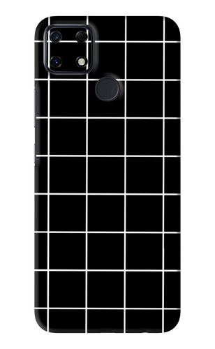 White Grid Realme Narzo 30A Back Skin Wrap