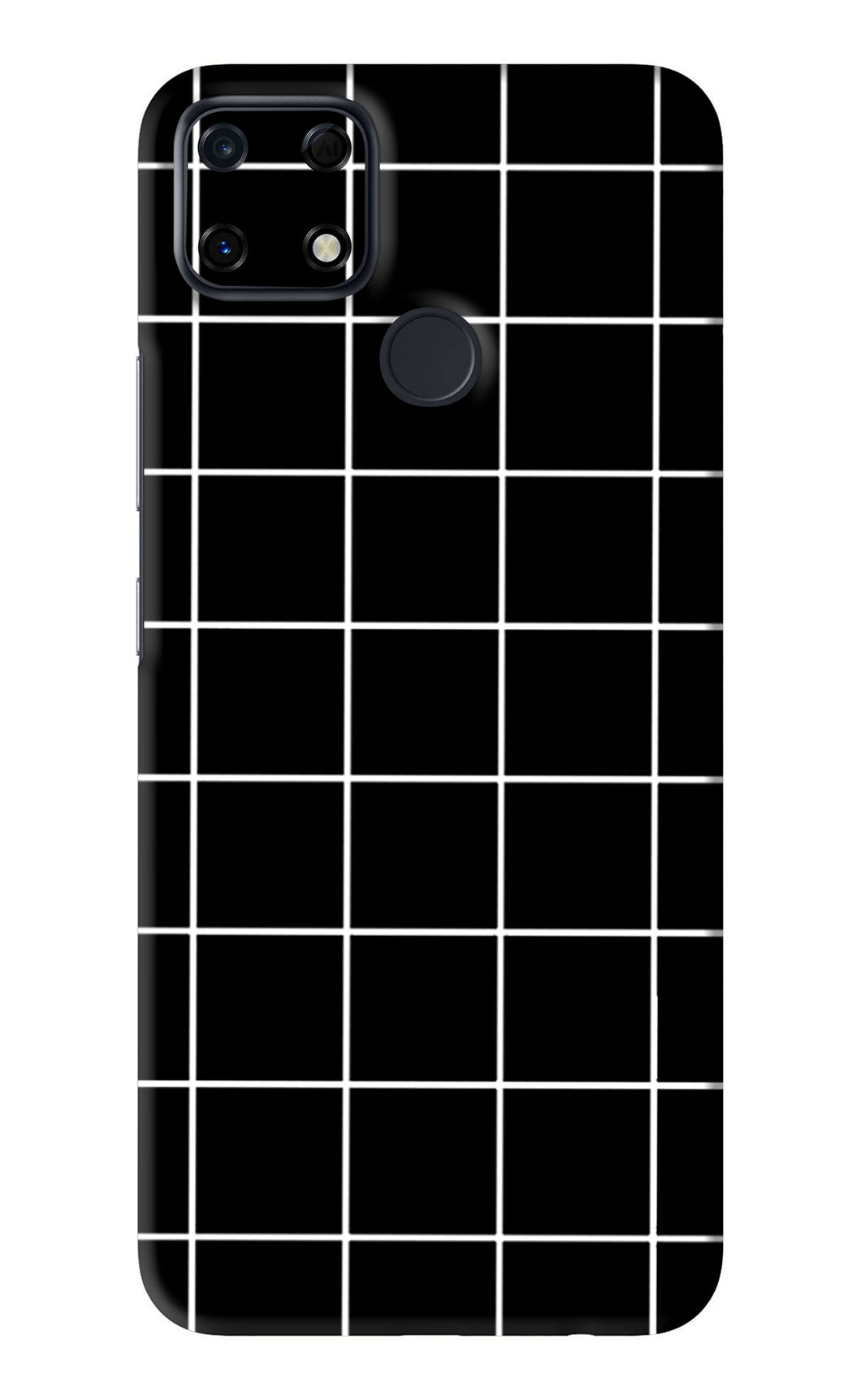 White Grid Realme Narzo 30A Back Skin Wrap