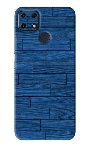 Blue Wooden Texture Realme Narzo 30A Back Skin Wrap