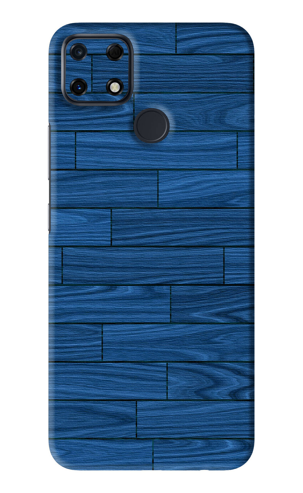 Blue Wooden Texture Realme Narzo 30A Back Skin Wrap