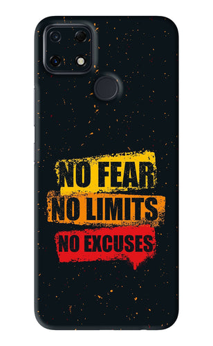 No Fear No Limits No Excuses Realme Narzo 30A Back Skin Wrap