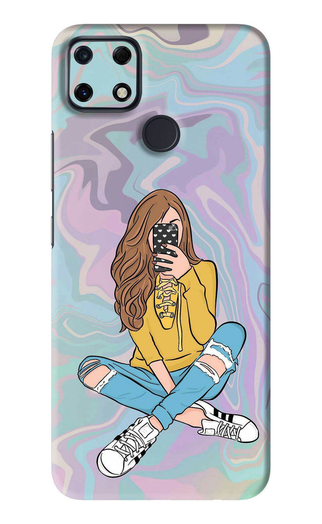 Selfie Girl Realme Narzo 30A Back Skin Wrap