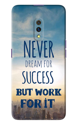 Never Dream For Success But Work For It Realme X Back Skin Wrap