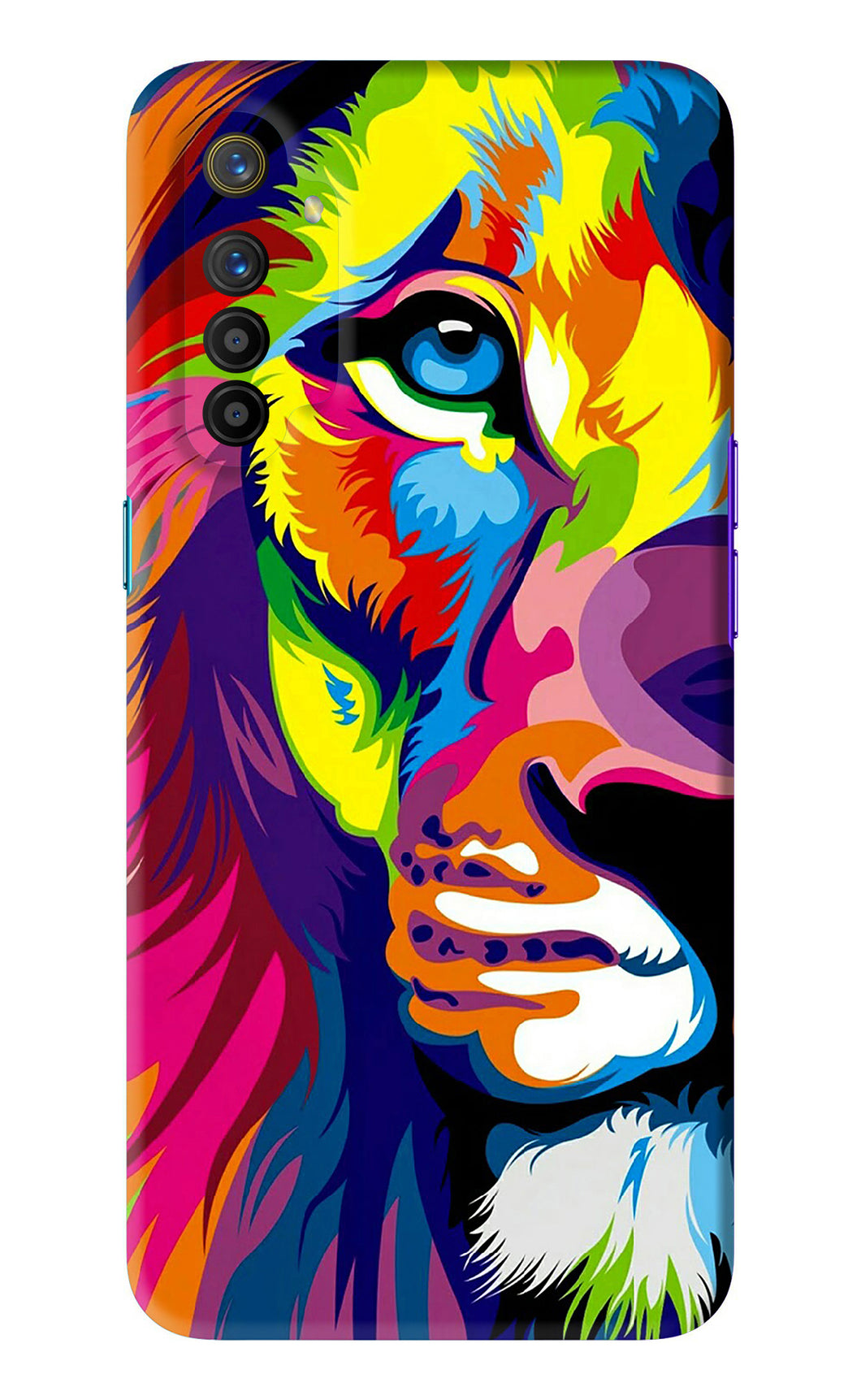Lion Half Face Realme X2 Back Skin Wrap