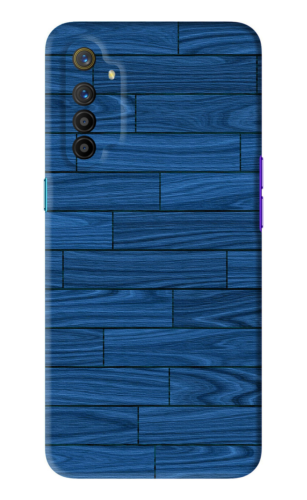 Blue Wooden Texture Realme X2 Back Skin Wrap