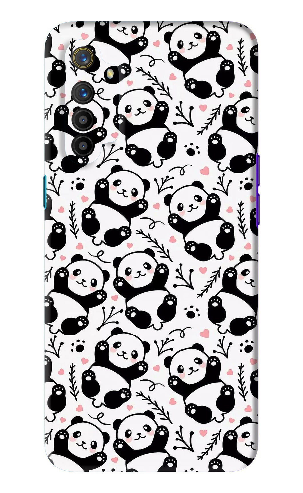 Cute Panda Realme X2 Back Skin Wrap