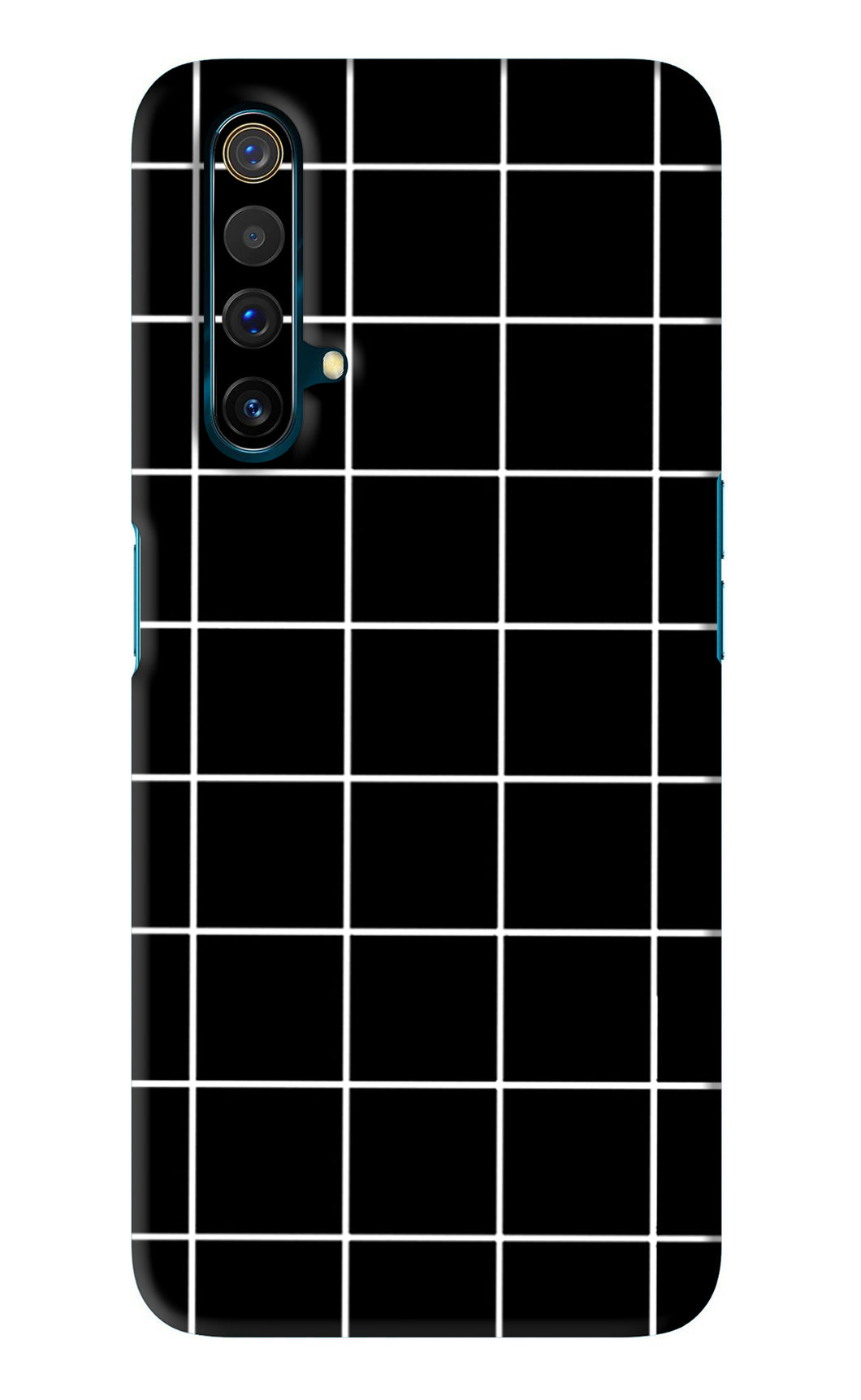 White Grid Realme X3 Back Skin Wrap